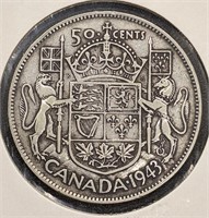 1943 Canada Silver 50-Cent Coin
