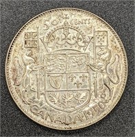 1950 Canada Silver 50-Cent Coin