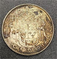 1951 Canada Silver 50-Cent Coin