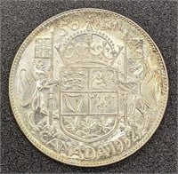 1952 Canada Silver 50-Cent Coin