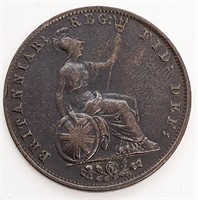 1853 UK - Great Britain - One Half Penny Coin