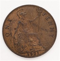 1921 UK - Great Britain - One Penny Coin