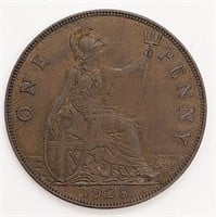 1928 UK - Great Britain - One Penny Coin