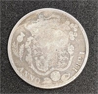 1821 UK - Great Britain - Silver Half Crown Coin