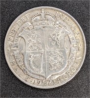 1914 UK - Great Britain - Silver Half Crown Coin