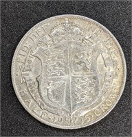 1915 UK - Great Britain - Silver Half Crown Coin
