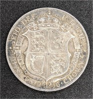 1916 UK - Great Britain - Silver Half Crown Coin