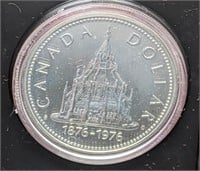 1976 Canada Silver $1 Dollar Coin in Clamshell