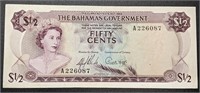 1965 Bahamas $1/2 Dollar Bank Note