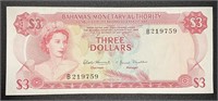 1968 Bahamas $3 Dollar Bank Note