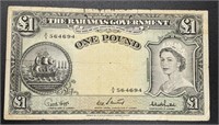 1953 Bahamas 1 Pound Bank Note