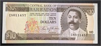1973 Barbados $10 Dollar Bank Note
