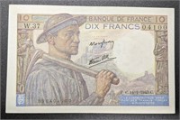 1943 France 10 Francs Bank Note