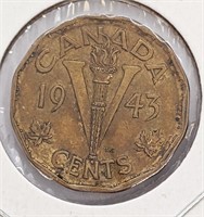 1943 Canadian 5-Cent Tombac Coin