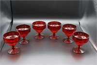Vintage Ruby Red Goblets/Sorbet Glasses