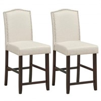 Fabric Barstools Counter Height Chairs (2 pcs) NEW