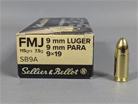 Sellier & Bellot 9mm Luger 115 Gr. (50 Cartridges)
