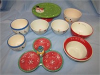 Snowman & Holiday Serving Platters & Bowls