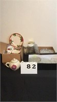 Lot of dinner ware and glass platters