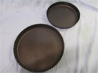 2 Ruffled Pie Pans w/ Removable Bottom