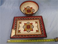 Home Accent Hand Painted & Crafted Bowl & Platter