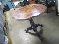 TILT TOP TABLE W/ MTN GOAT ETCHINGS 30x22x29