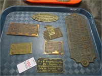 7 SMALL METAL PLAQUES