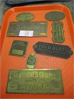 8 SMALL METAL PLAQUES
