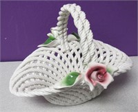 Lanzarin Hand Made Italian Porcelain Basket 7"