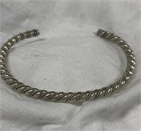 Sterling Silver Twisted Rope Cuff Bracelet