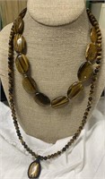 (2) Tiger Eye Stone Necklaces