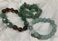 (3) Stone Jade Bracelets