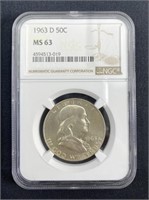 1963-D MS63 Franklin Half Dollar Silver