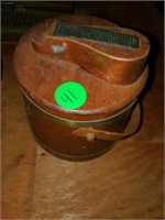 OLD WOODEN SHOE SHINE BOX / SUPPLIES
