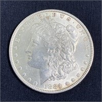 1884 Morgan Silver Dollar US $1 Coin