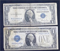 1928, 1935 US $1 Silver Certificate Notes