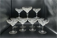 12 Vintage Leaded Crystal Sorbet Glasses
