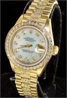 18kt Gold Oyster Date Lady President Rolex Watch