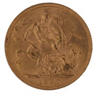 1907 King Edward VII Brittish Gold Sovereign