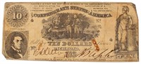 1861 Richmond VA Confederate States $10 Note