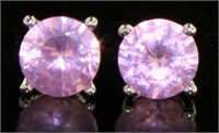 Beautiful 2.00 ct Pink Topaz Solitaire Earrings