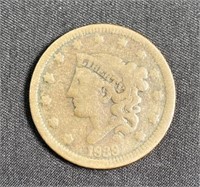 1838 US Coronet Head Large Cent