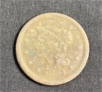 1854 US Braided Hair Large Cent