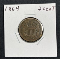 1864 US 2 Cent Piece