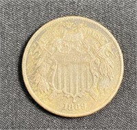 1869 US 2 Cent Piece