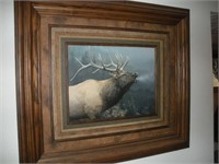 Framed Elk Print By Smith, 48x42