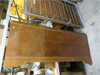 Antique Wood Foot Board with Wood Castors
