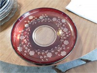 RED & CLEAR 13\" DIA. BOWL