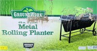 Groundworks Metal Rolling Planter