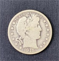 1915-S Barber Silver Half Dollar US Coin